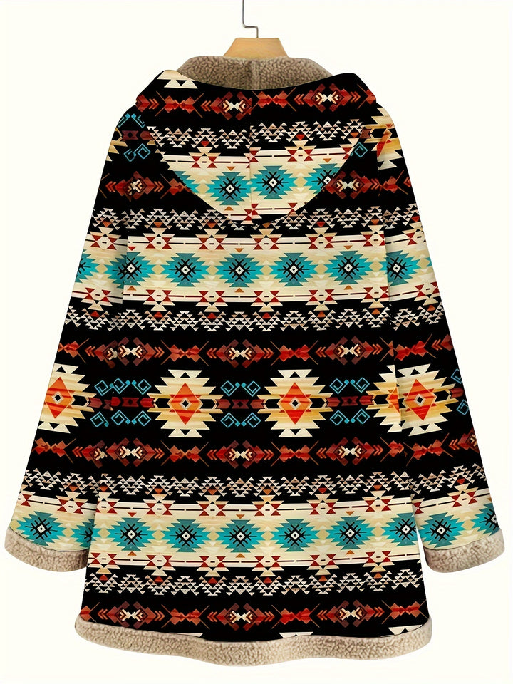 Mabel | Cozy Patterned Hooded Coat