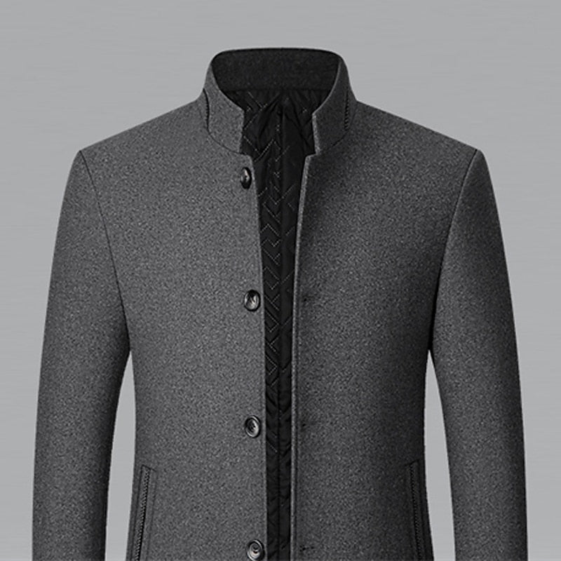 Gregory | Refined Stand-Collar Overcoat