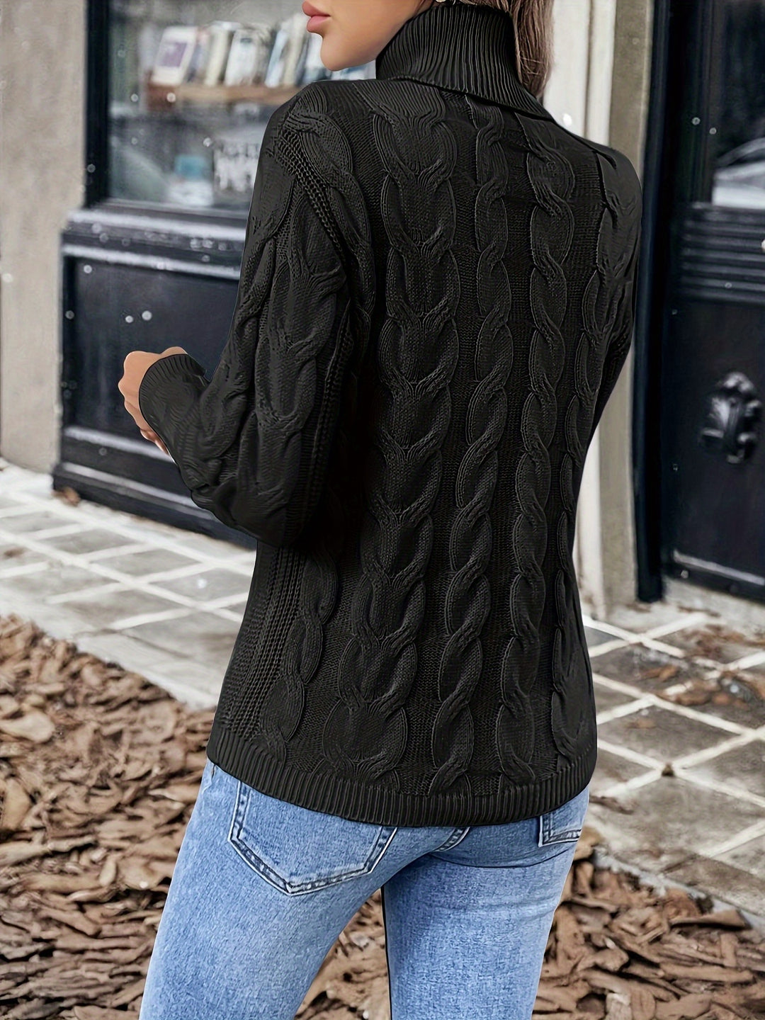 Celeste | Cozy Cable-Knit Turtleneck Sweater