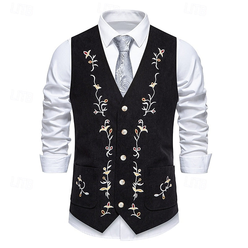 Otis | Embroidered Single-Breasted Waistcoat