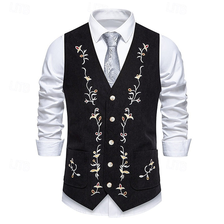 Otis | Embroidered Single-Breasted Waistcoat