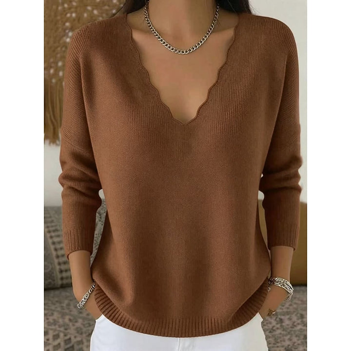 Hannah | Scalloped V-Neck Halloween Pullover