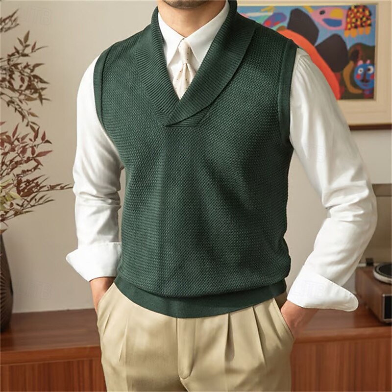 Alden | Shawl-Collar Knit Sweater Vest