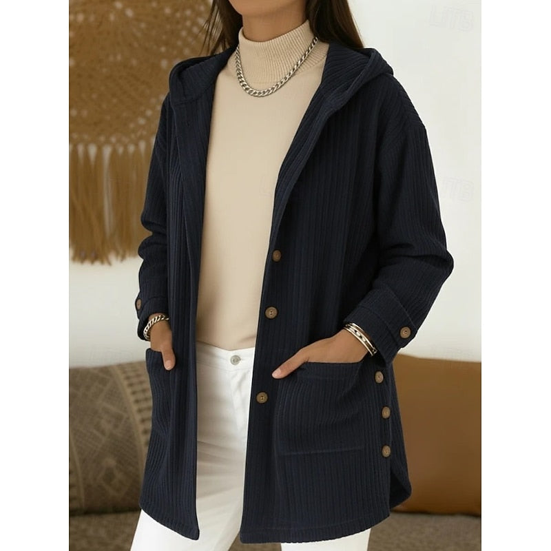 Joanna Hooded Button-Front Coat