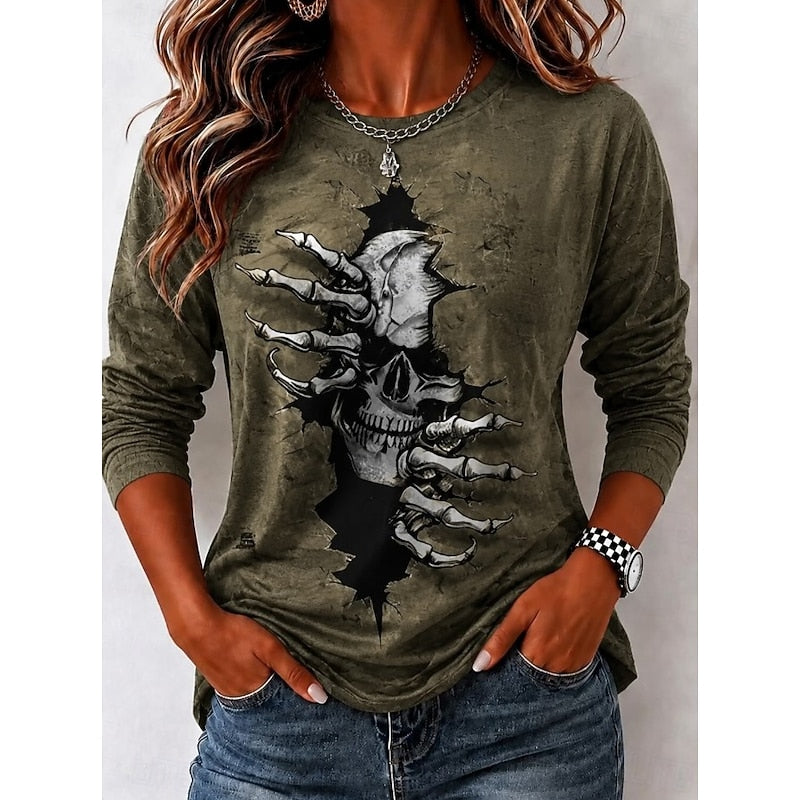 Selene | Halloween Skull Long Sleeve Top