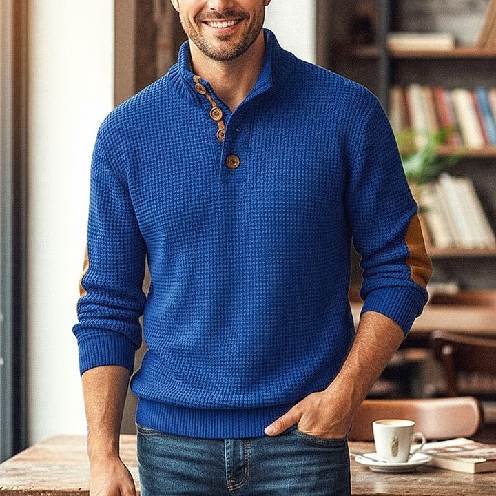 Beckett | Stand Collar Button Sweater