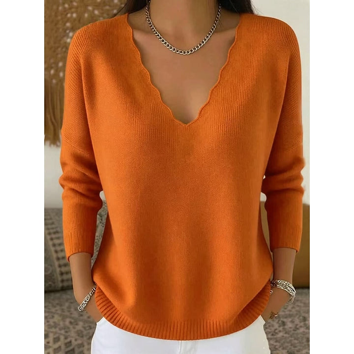 Hannah | Scalloped V-Neck Halloween Pullover