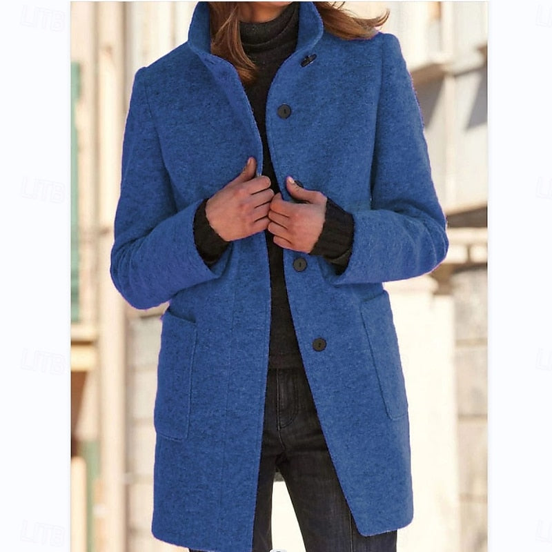 Felicity Refined Stand-Collar Coat