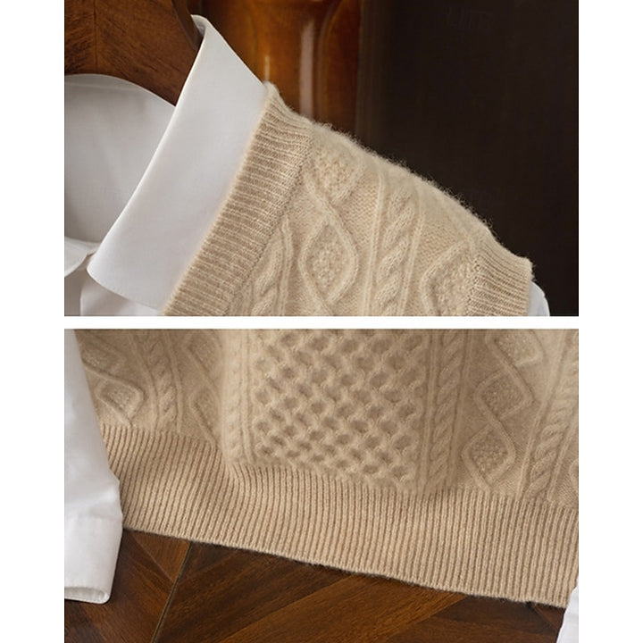 Cedric | Cable-Textured V-Neck Sweater Vest