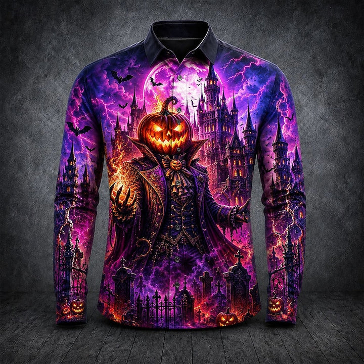 Thatcher | Halloween Gothic Print Long-Sleeve Shirt