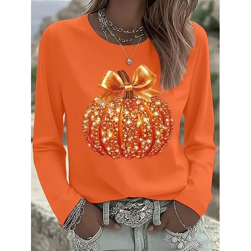 Lillian | Sparkling Halloween Pumpkin Top