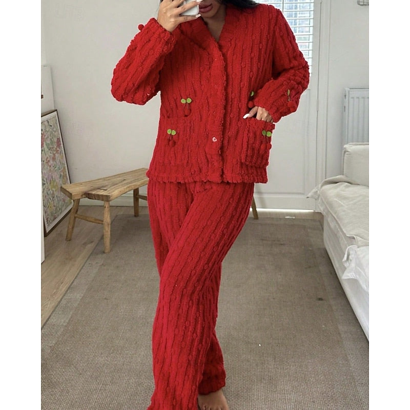 Maribel | Cozy Cherry Two-Piece Set