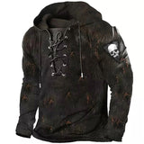 Cole | Halloween Lace-Up Skull Hoodie