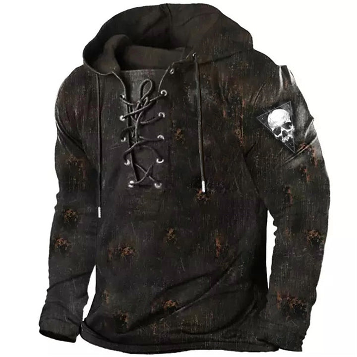 Cole | Halloween Lace-Up Skull Hoodie