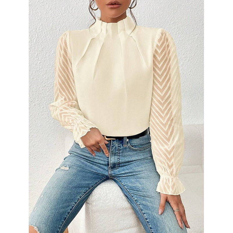 Elspeth | Elegant High-Neck Blouse
