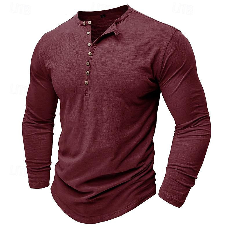 Ashton | Classic Long-Sleeve Henley Shirt