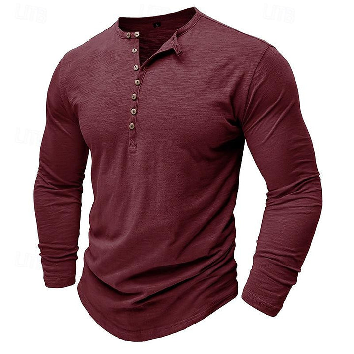 Ashton | Classic Long-Sleeve Henley Shirt