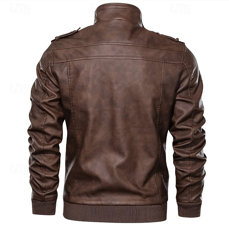 Franklin | Rugged Stand-Collar Biker Jacket