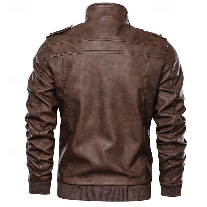 Franklin | Rugged Stand-Collar Biker Jacket
