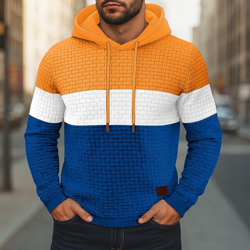Hollis | Color-Block Textured Hoodie