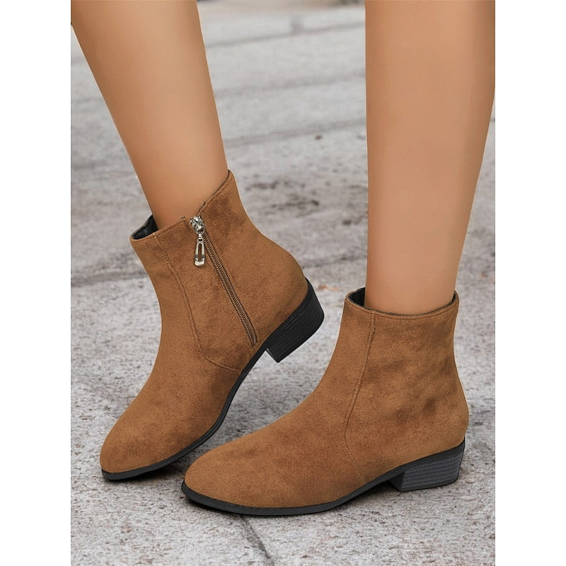 Sloane | Side-Zip Block Heel Ankle Boots