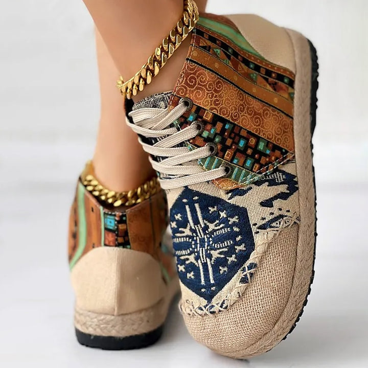 Talia | Boho Patterned High-Top Sneakers