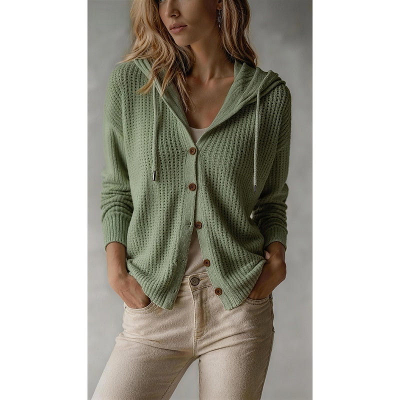 Lucinda | Hooded Button-Front Cardigan