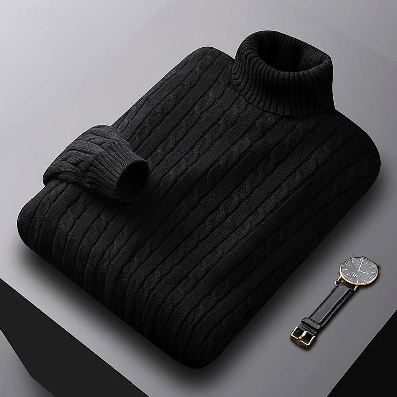 Rhys | Cable Knit Turtleneck Sweater