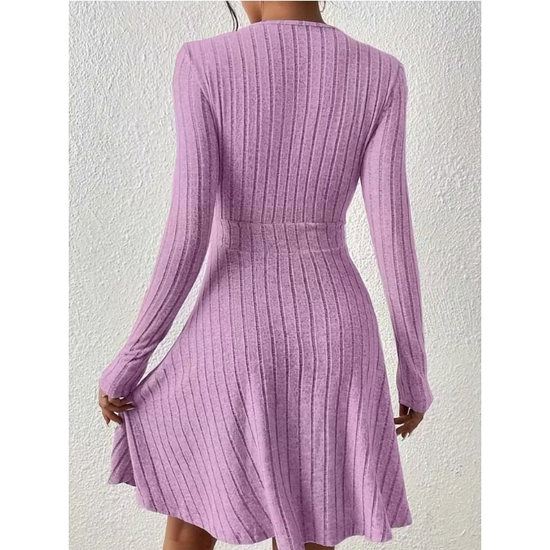 Yvonne | Wrap-Neck A-Line Dress