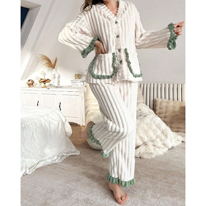 Winifred | Cozy Ruffle-Trim Two-Piece Set