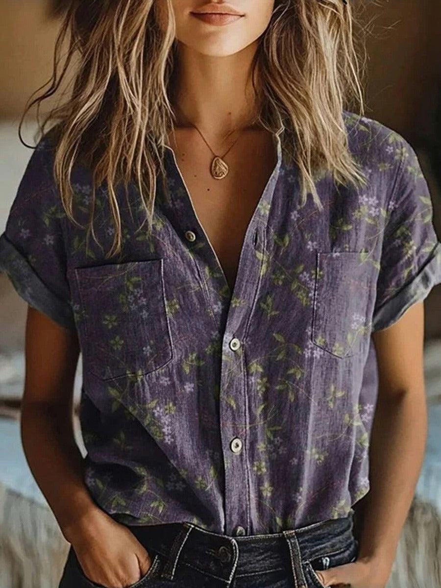 Marion Floral Short Sleeve Blouse
