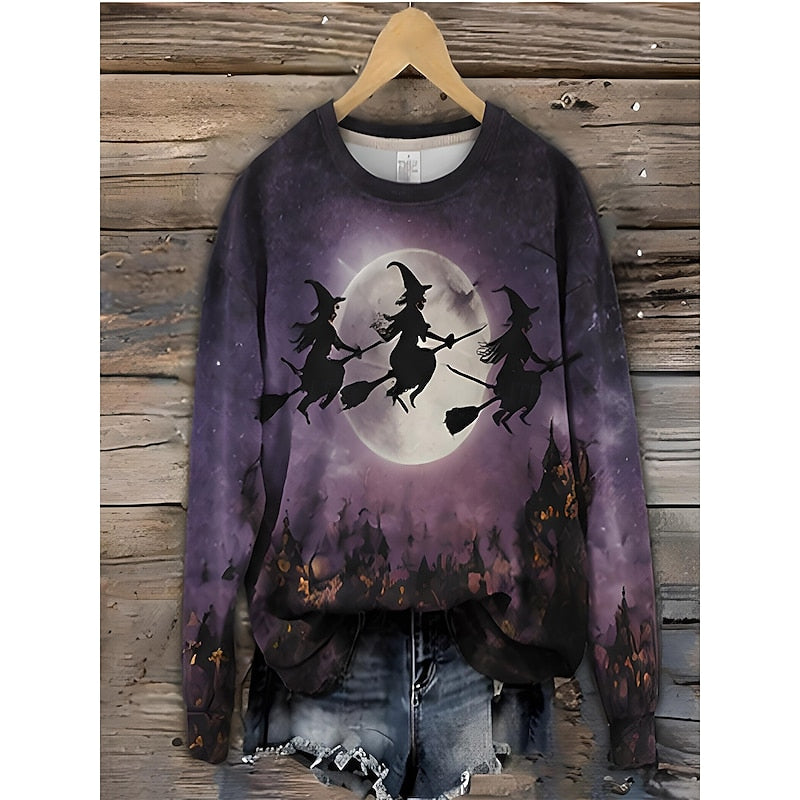 Della | Playful Halloween Striped Sweatshirt