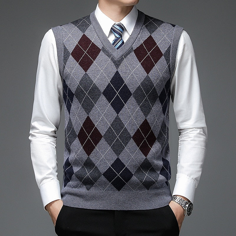 Bernard | Argyle V-Neck Sweater Vest