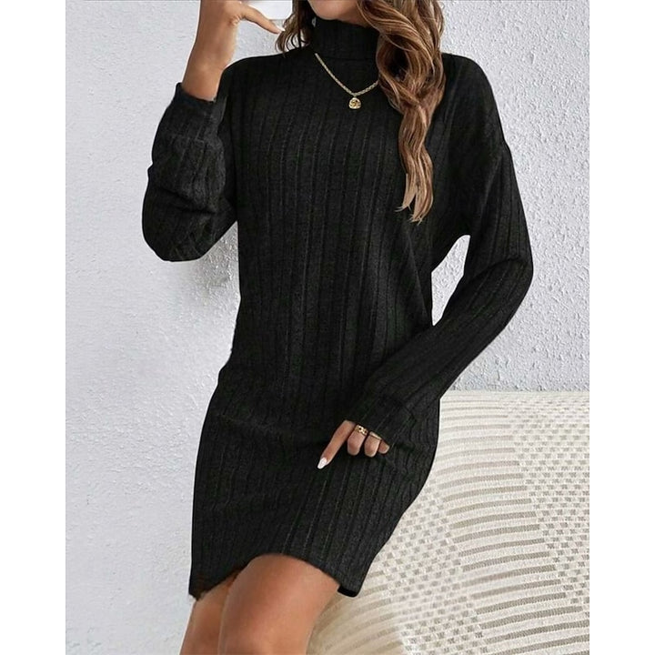 Cornelia | Ribbed Roll-Neck Dress