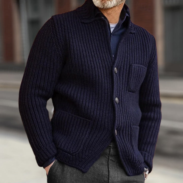 Callen | Ribbed Stand-Collar Cardigan