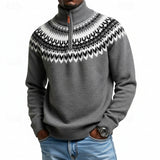 Barnaby | Patterned Quarter-Zip Sweater
