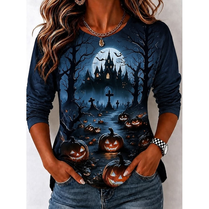 Autumn | Halloween Witch Graphic Long Sleeve Top
