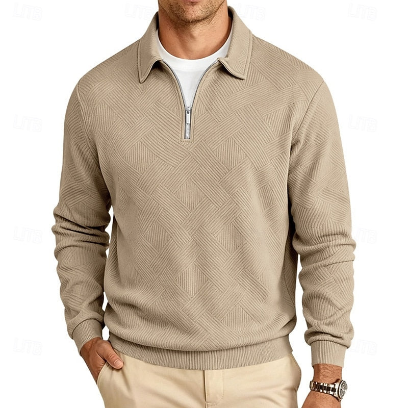 Reginald | Textured Quarter-Zip Pullover