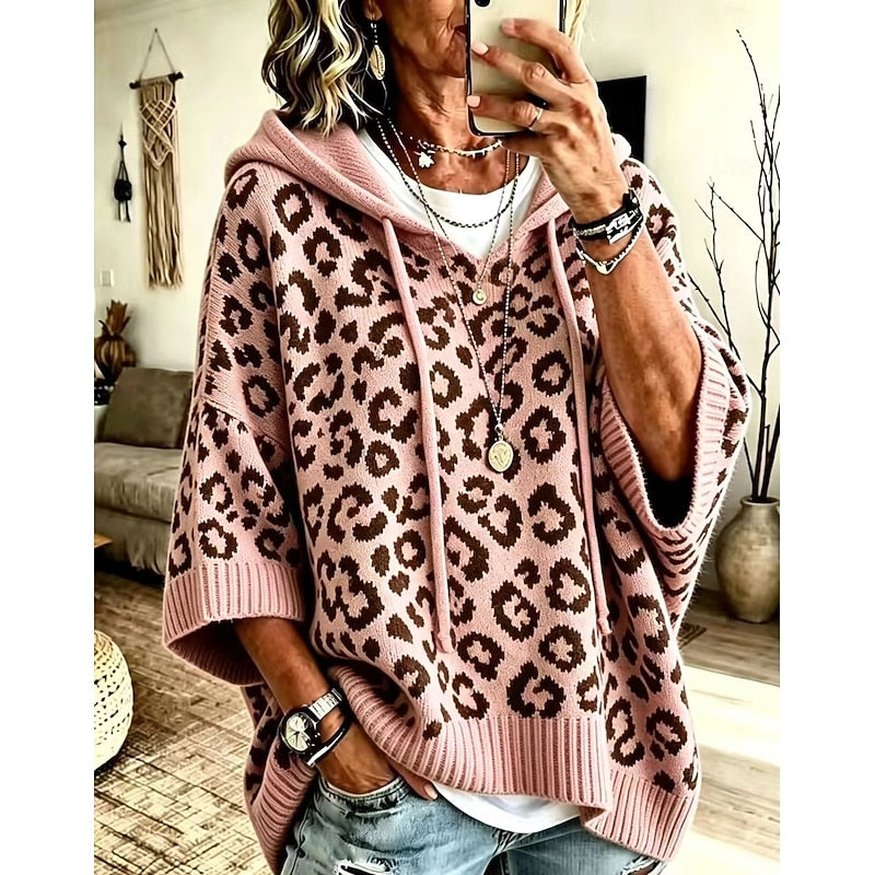 Marlena | Animal Print Hooded Sweater