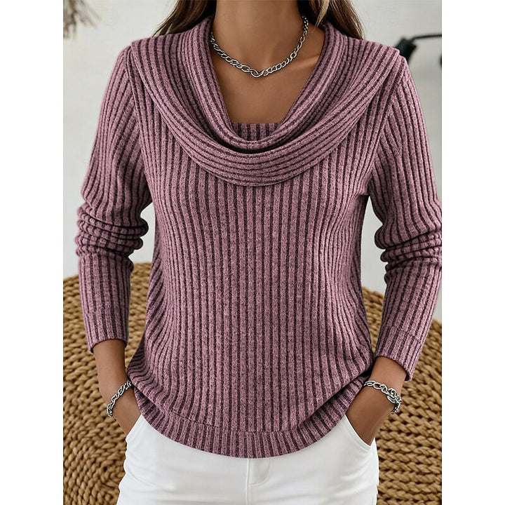 Isadora | Cowl-Neck Ribbed Top