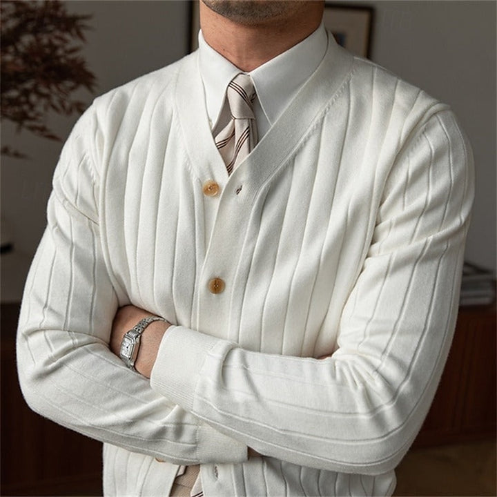 Vincent | Ribbed V-Neck Button Cardigan