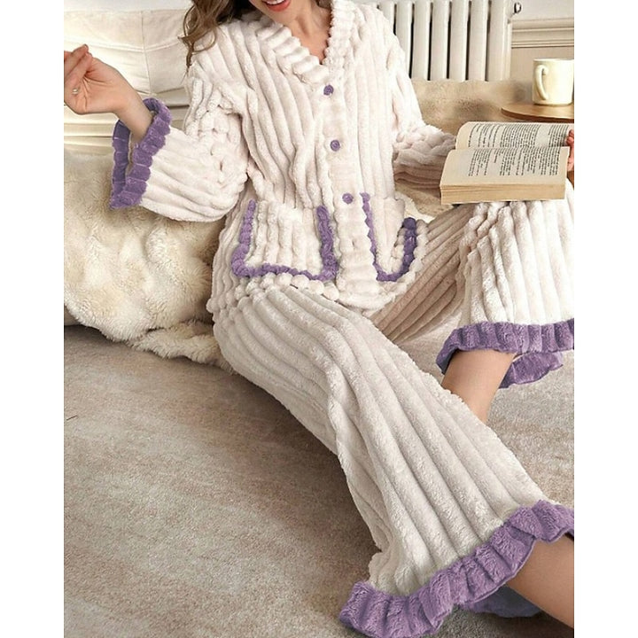 Winifred | Cozy Ruffle-Trim Two-Piece Set