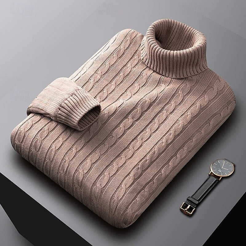 Rhys | Cable Knit Turtleneck Sweater
