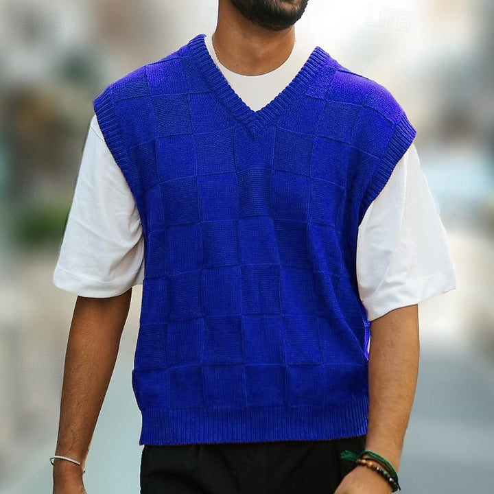 Maurice | Textured V-Neck Sweater Vest