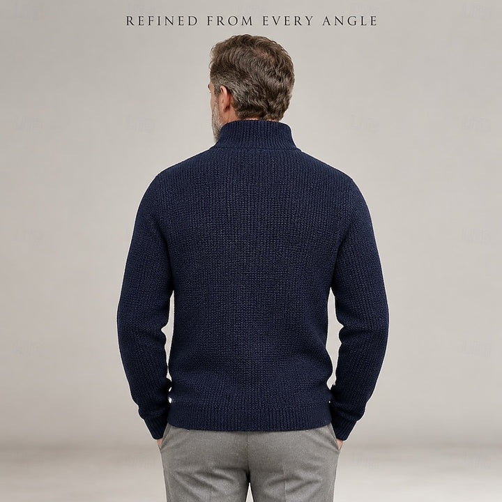 Theron | Textured Stand-Collar Cardigan