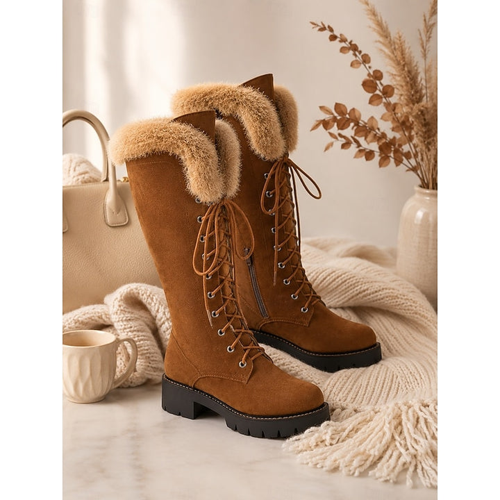 Aurelia | Cozy Lace-Up Knee-High Winter Boots