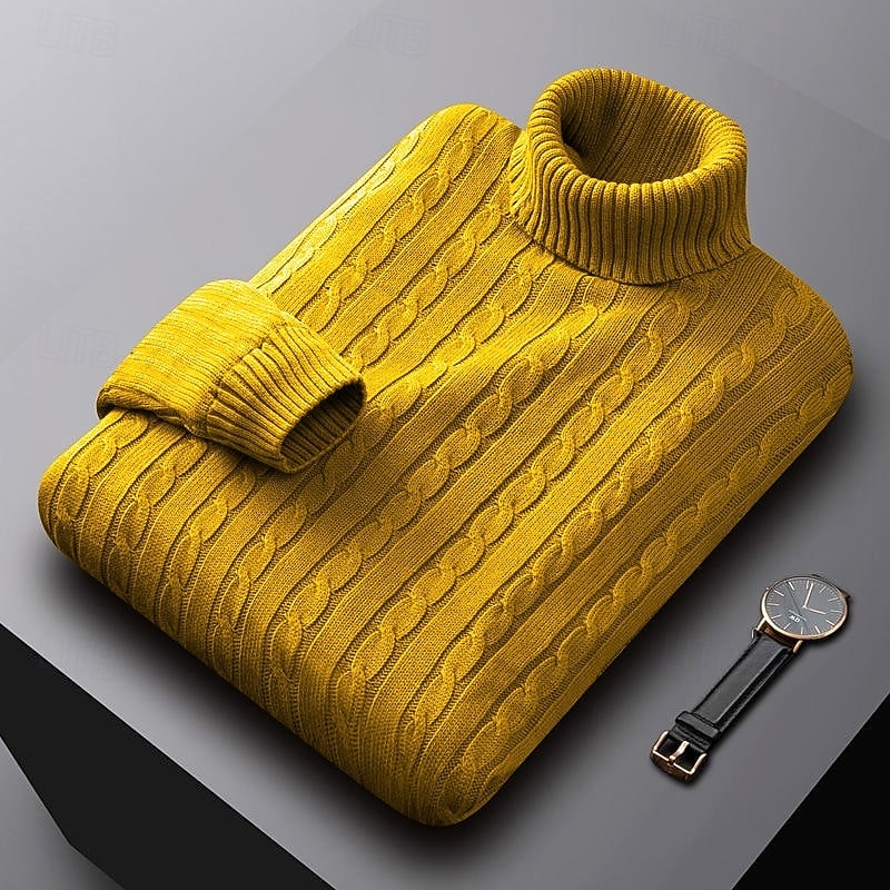 Rhys | Cable Knit Turtleneck Sweater