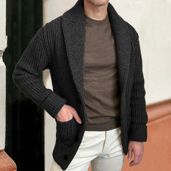 Bradley | Shawl Collar Ribbed Cardigan