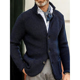 Theron | Textured Stand-Collar Cardigan
