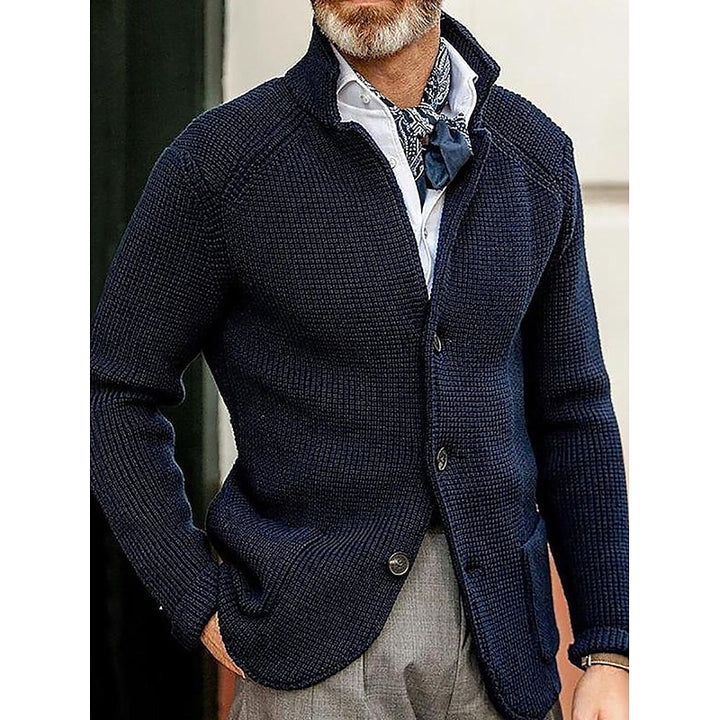 Theron | Textured Stand-Collar Cardigan